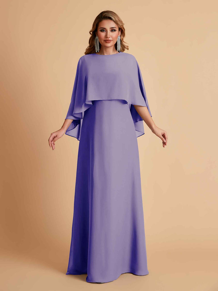 Elegant Chiffon Bat Sleeves A-line Mother of the Brides Dresses UK Online