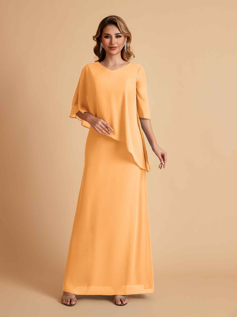 Elegant A-line Chiffon V-neck Mother of the Brides Dresses and Jacket