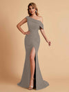 Elegant Chiffon Off The Shoulder Asymmetric Mermaid Mother of the Brides Dresses UK