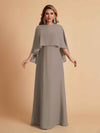 Elegant Chiffon Bat Sleeves A-line Mother of the Brides Dresses UK Online