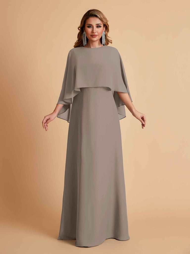 Elegant Chiffon Bat Sleeves A-line Mother of the Brides Dresses UK Online