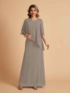 Elegant A-line Chiffon V-neck Mother of the Brides Dresses and Jacket