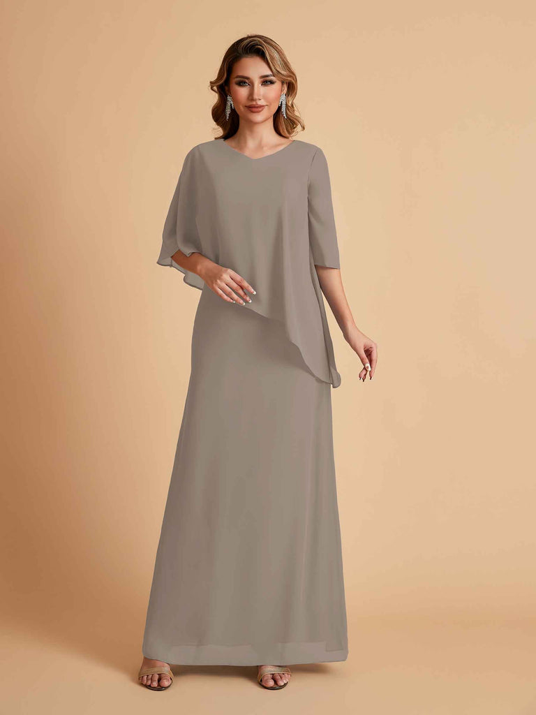 Elegant A-line Chiffon V-neck Mother of the Brides Dresses and Jacket