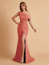 Elegant Chiffon Off The Shoulder Asymmetric Mermaid Mother of the Brides Dresses UK