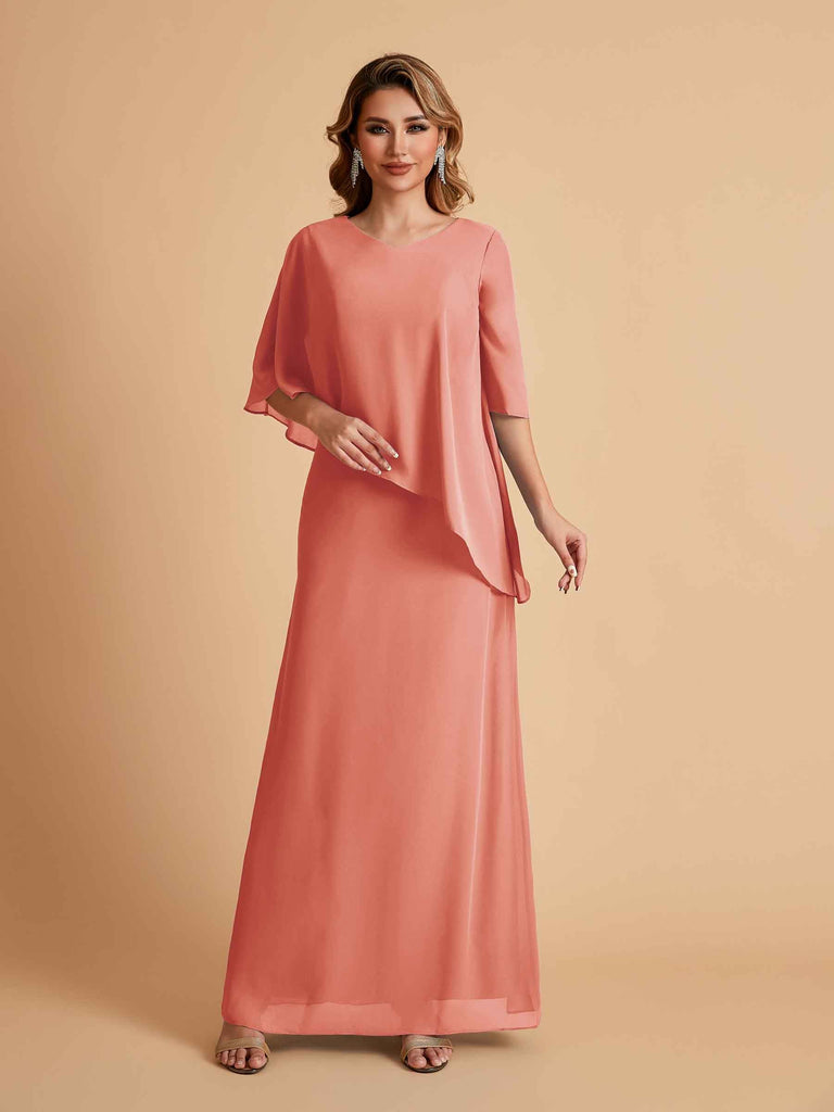 Elegant A-line Chiffon V-neck Mother of the Brides Dresses and Jacket