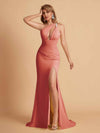 Sexy Mermaid One Shoulder Key Hole Long Bridesmaid Dresses Uk Slit