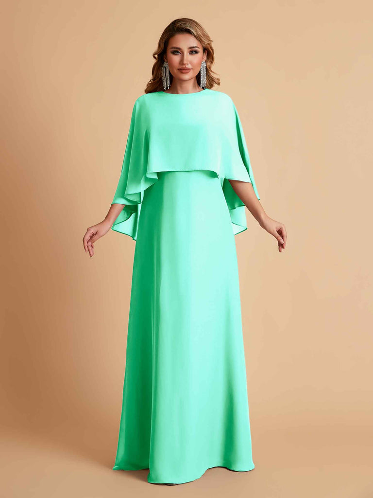 Elegant Chiffon Bat Sleeves A-line Mother of the Brides Dresses UK Online