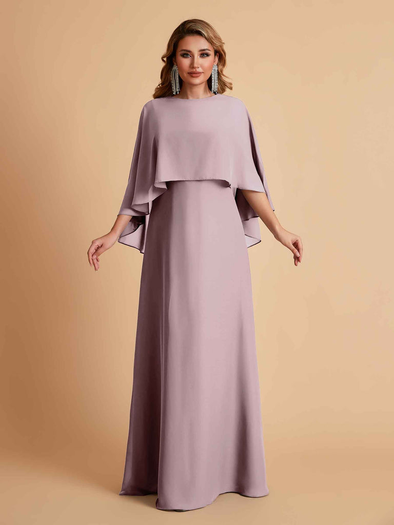 Elegant Chiffon Bat Sleeves A-line Mother of the Brides Dresses UK Online
