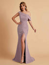 Elegant Chiffon Off The Shoulder Asymmetric Mermaid Mother of the Brides Dresses UK