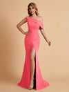 Elegant Chiffon Off The Shoulder Asymmetric Mermaid Mother of the Brides Dresses UK