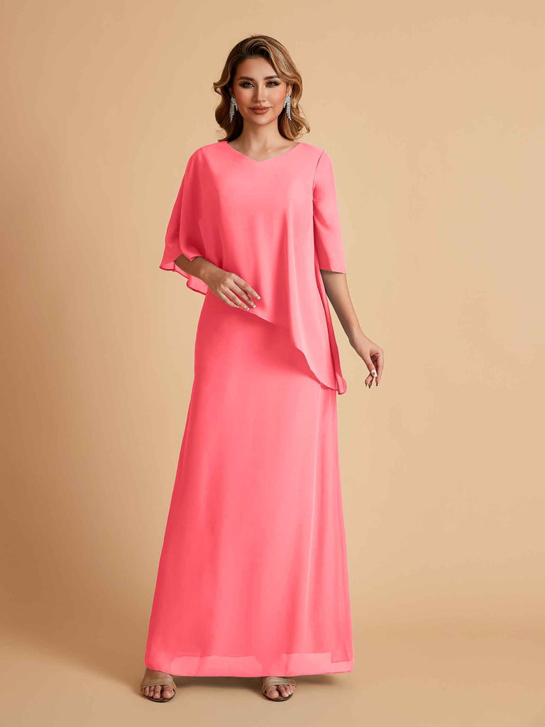 Elegant A-line Chiffon V-neck Mother of the Brides Dresses and Jacket