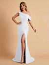 Elegant Chiffon Off The Shoulder Asymmetric Mermaid Mother of the Brides Dresses UK