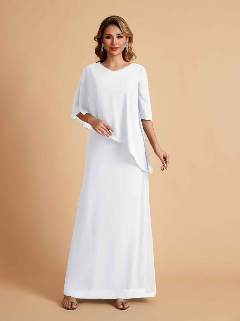 Elegant A-line Chiffon V-neck Mother of the Brides Dresses and Jacket