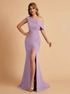 Elegant Chiffon Off The Shoulder Asymmetric Mermaid Mother of the Brides Dresses UK