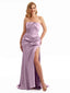 Strapless Stretchy Satin Sexy Side Split Mermaid Bridesmaid Dresses UK Online
