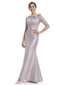 Classy Boat Neck Half Sleeve Lace Satin Mother of The Groom Dresses