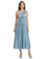 Simple Satin Tea Length Mother of the Bride Dresses A-Line Modern Wedding Party