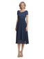 Elegant V-neck Short Sleeves Chiffon A-Line Tea Length Mother of The Bride Dresses