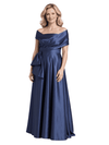 Elegant Cape Neckline Satin A-line Mother Of The Bride Dresses