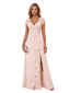 Elegant V-neck Cap Sleeves Ruffles Chiffon A-Line Mother of The Bride Dresses