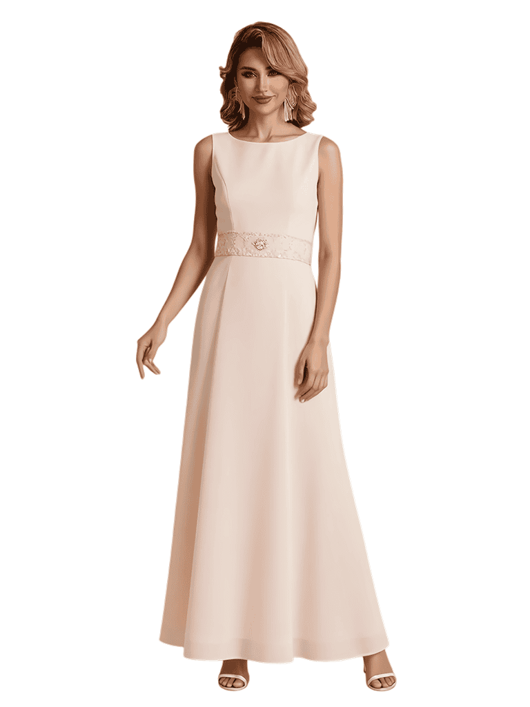 Elegant Sleeveless Jewel Chiffon A-Line Mother of The Bride Dresses