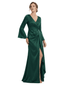 Elegant V-Neck Long Sleeves Side Slit Mermaid Mother Of The Bride Dresses