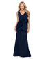 Elegant V-Neck Sleeveless Crepe Mermaid Mother of The Bride Dresses WIth Bow Knot
