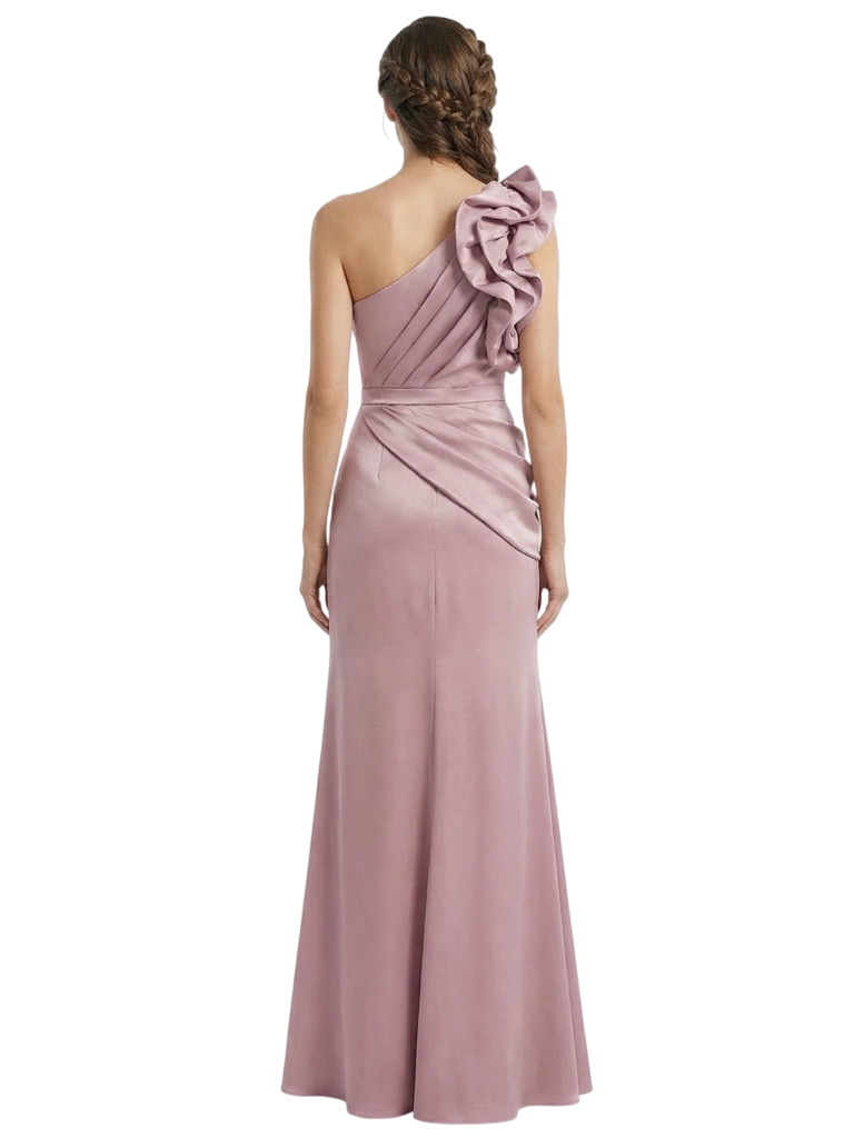 Classy One Shoulder Ruffles Satin Modern Mother of the Bride Dresses