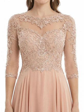 Trendy Lace Applique A-line Mother of The Bride Gown With Sleeve