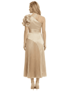 Classy Tea Length Satin A-Line Sleeveless Modern Mother of the Bride Dresses