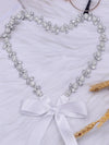 Elegant Sparkly Beaded Thin Brides Sash For Wedding,S440