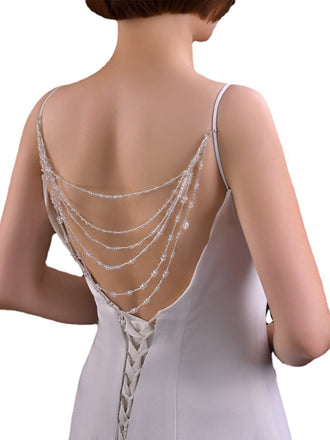 Sparkly Crystal Shoulder Chain with Detachable Layered Tassels, SG04