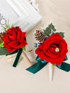 New Creative Style Christmas Wedding Boutonniere Red Flower Christmas Decoration Men Boutonniere, CG6735