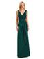 Elegant Soft Satin V Neck Formal Long Prom Dresses 2023
