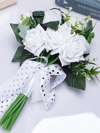 Wedding Flower For The Groom And Bride, Simulated Rose Wedding Bouquet, WF23