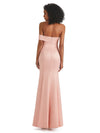 Sexy Soft Satin Unique One-shoulder Side Slit Mermaid African Prom Dresses