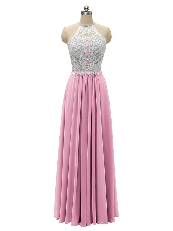 Top Lace Halter Chiffon Floor Length Bridesmaid Dresses - ChicSew.co.uk chicsewuk Top Lace Halter Chiffon Floor Length Bridesmaid Dresses - ChicSew.co.uk chicsewuk