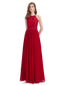 Lace Top Halter Chiffon Floor-Length Bridesmaid Dresses