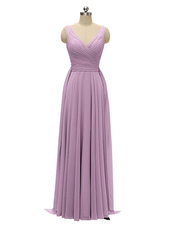 Unique A-line V Neck Chiffon Floor Length Bridesmaid Dresses - ChicSew.co.uk chicsewuk Unique A-line V Neck Chiffon Floor Length Bridesmaid Dresses - ChicSew.co.uk chicsewuk