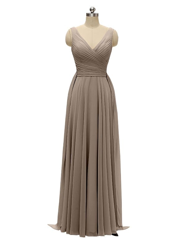 Unique A-line V Neck Chiffon Floor Length Bridesmaid Dresses - ChicSew.co.uk chicsewuk Unique A-line V Neck Chiffon Floor Length Bridesmaid Dresses - ChicSew.co.uk chicsewuk