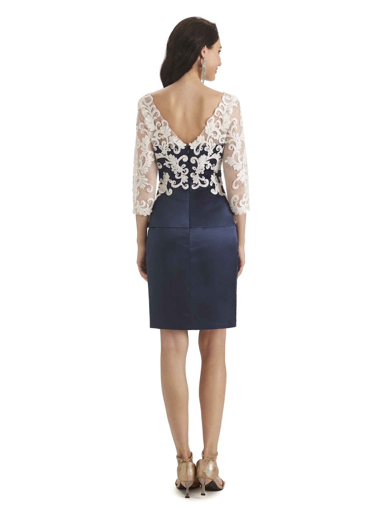 Elegant Long Sleeves Lace Short Midi Petite Mother of The Bride Dresses UK