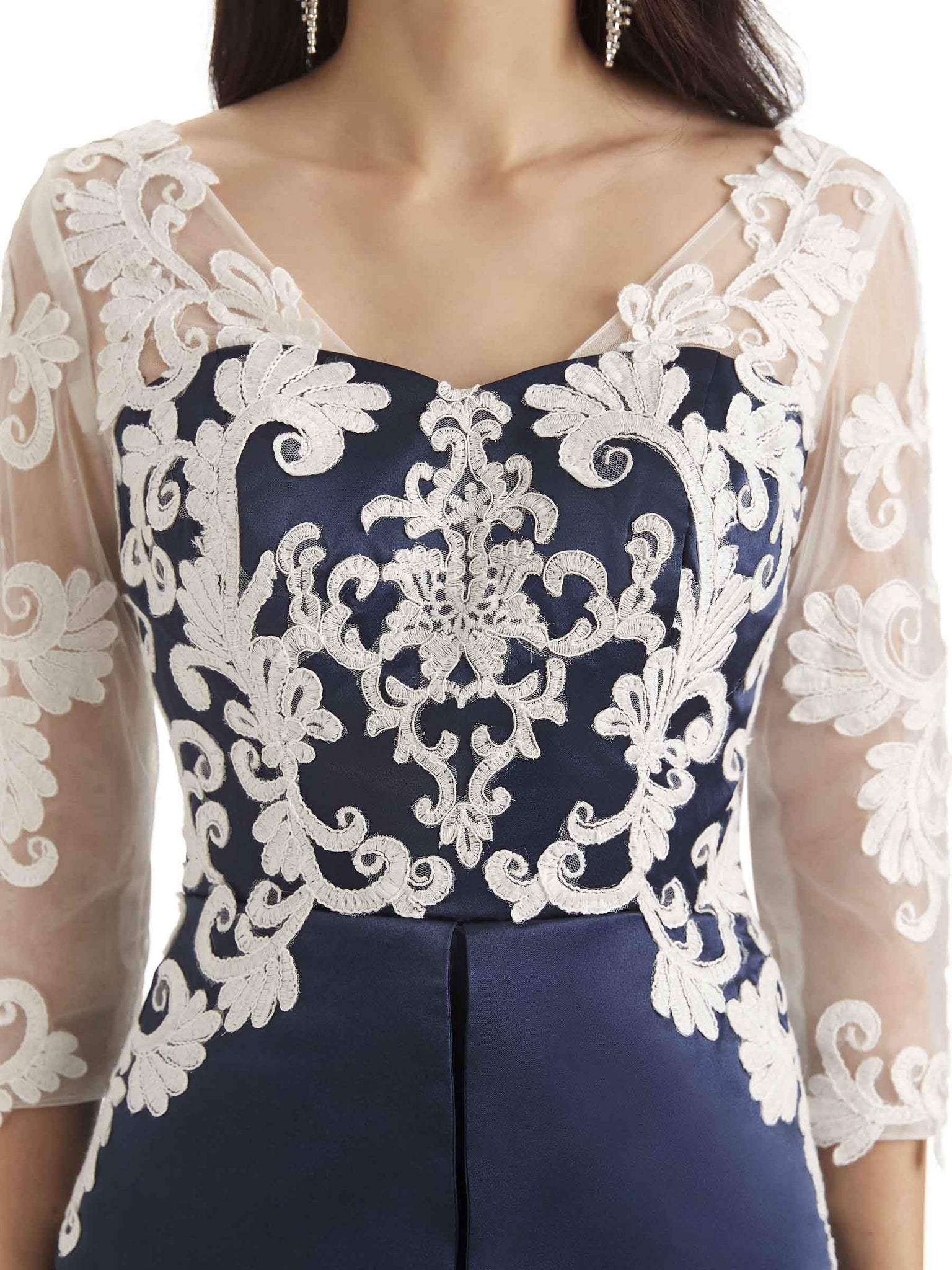 Elegant Long Sleeves Lace Short Midi Petite Mother of The Bride Dresses UK