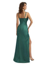 Sexy Side Slit Mermaid Silky Satin Cowl Unique Long Wedding Guest Maxi Dresses Online