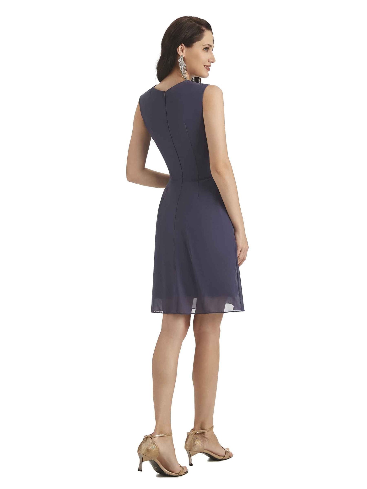 Elegant Chiffon Knee Length Short Midi Mother of The Bride Dresses And Jacket