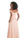 Soft Satin Off The Shoulder Long A-line African Bridesmaid Dresses UK Online