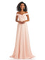 Soft Satin Off The Shoulder Long A-line African Bridesmaid Dresses UK Online