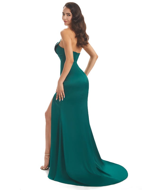 Sexy Side Slit Soft Satin African Modern Long Mermaid Prom Dresses