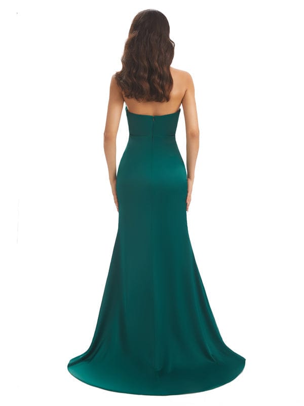 Sexy Side Slit Soft Satin African Modern Long Mermaid Prom Dresses