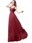 Shoulder Strap A-line Chiffon Elegant Floor-Length Long Bridesmaid Dresses