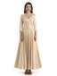 Elegant Soft Satin Long Sleeves V-Neck Ankle Length Mother of The Bride Dresses